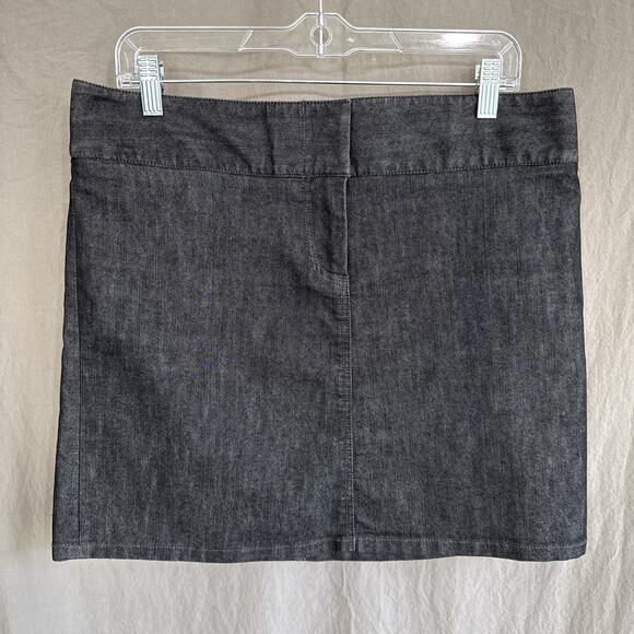 Kenneth Cole Reaction Black Demin Mini Skirt Jean Pencil Y2K Women's Size 10 - Picture 1 of 10
